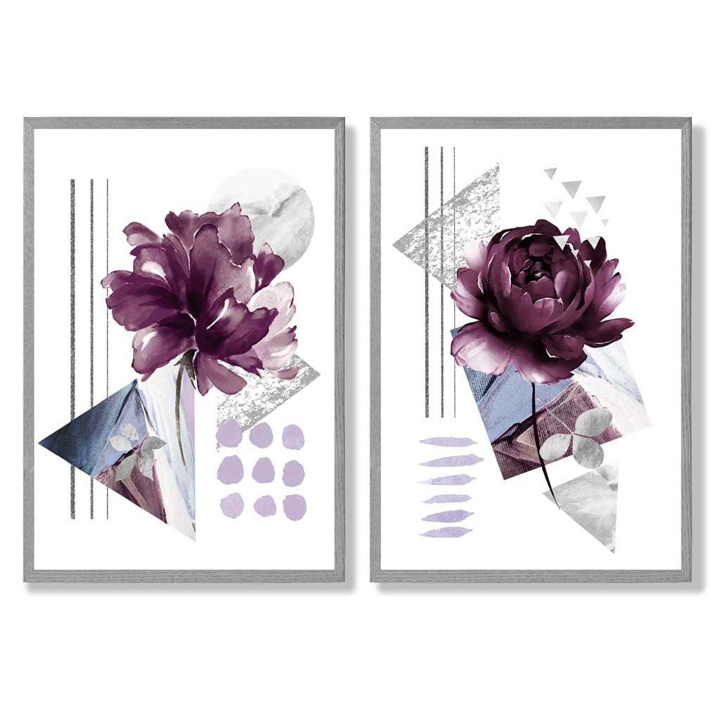 Ensemble de 2 Tirages d'Art Fleurs Modernes Contemporains 5