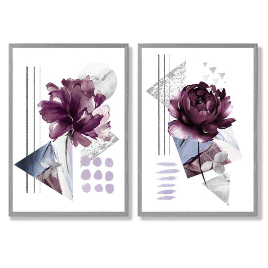Ensemble de 2 Tirages d'Art Fleurs Modernes Contemporains 5