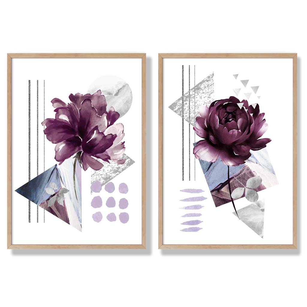 Ensemble de 2 Tirages d'Art Fleurs Modernes Contemporains 6