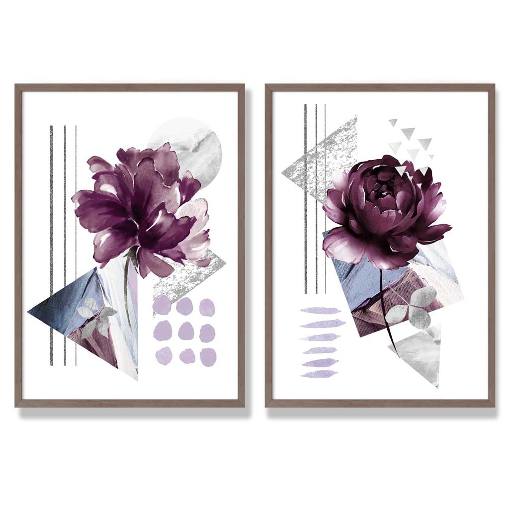 Ensemble de 2 Tirages d'Art Fleurs Modernes Contemporains 7