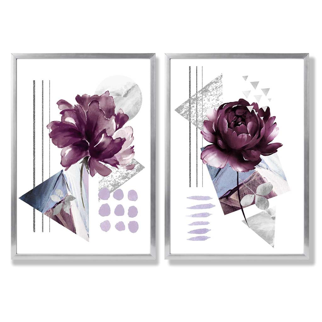 Ensemble de 2 Tirages d'Art Fleurs Modernes Contemporains 9