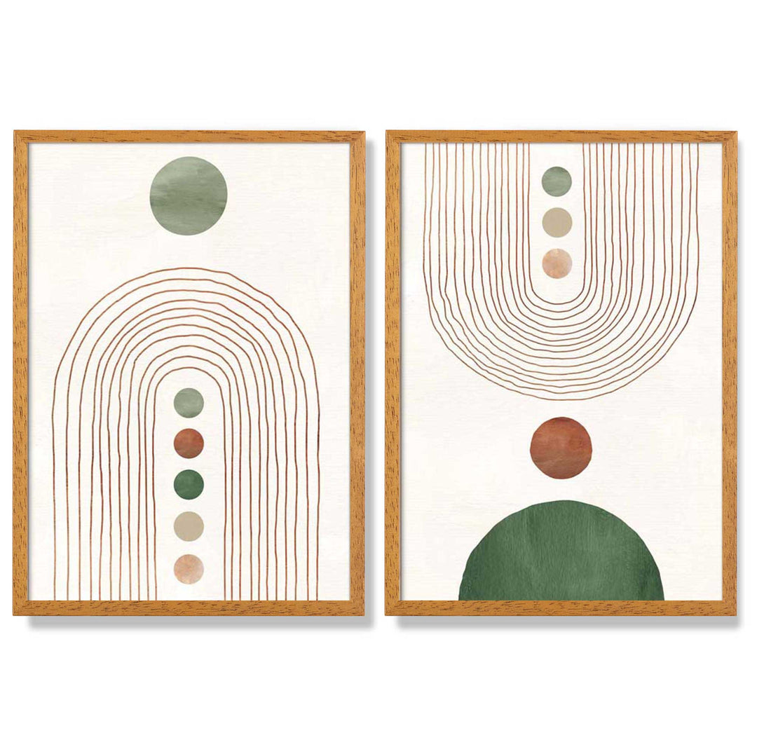 Ensemble de 2 estampes d'art encadrées Boho 3