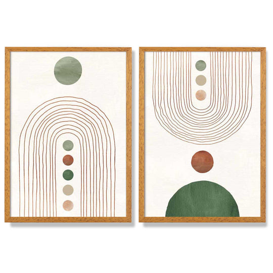 Ensemble de 2 estampes d'art encadrées Boho 3