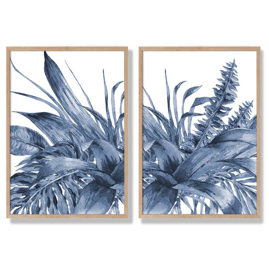 Ensemble de 2 estampes d'art encadrées Feuilles Tropicales 6