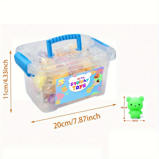 Ensemble de 36 Jouets Animaux Spongieux Mignons 2