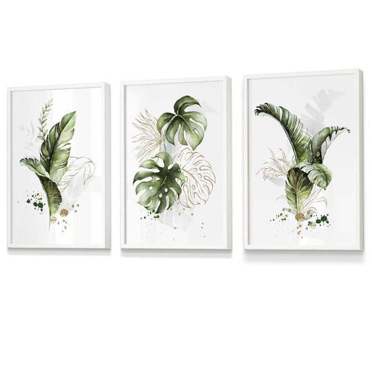 Ensemble de 3 Estampes Murales Botaniques Design Tropical 4