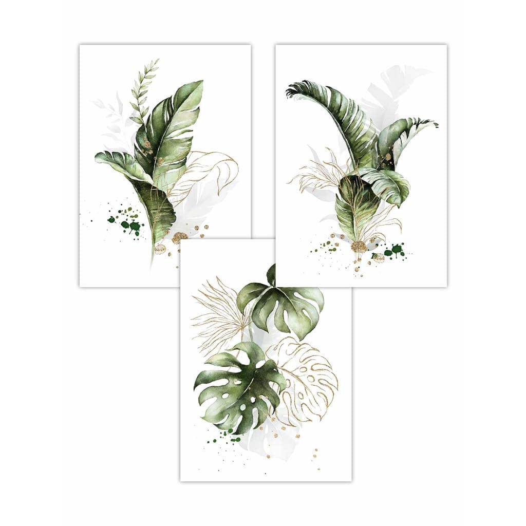 Ensemble de 3 Estampes Murales Florales Modernes 0