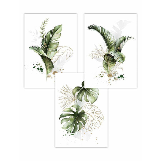 Ensemble de 3 Estampes Murales Florales Modernes 0