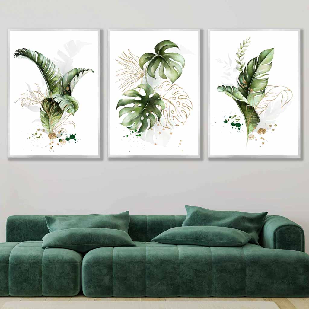 Ensemble de 3 Estampes Murales Florales Modernes 1