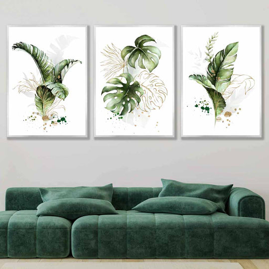 Ensemble de 3 Estampes Murales Florales Modernes 1
