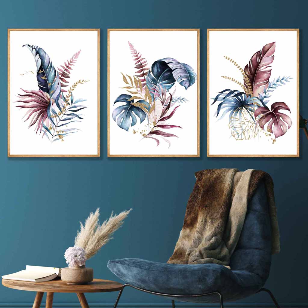 Ensemble de 3 Estampes Murales Florales pour Décoration Intérieure 2