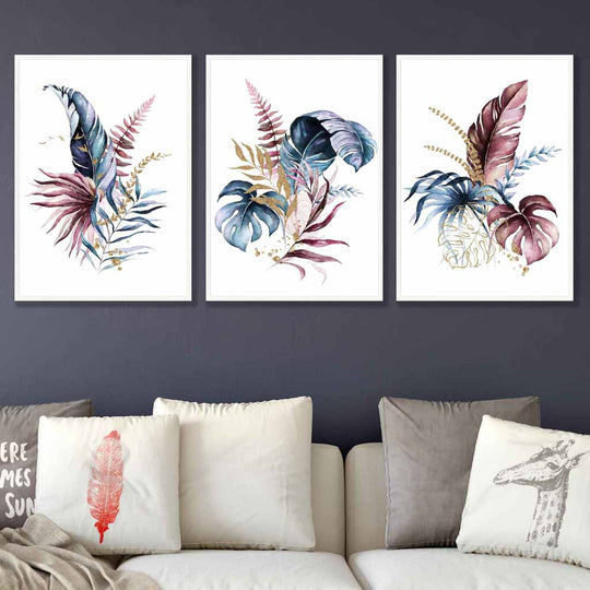 Ensemble de 3 Estampes Murales Florales pour Décoration Intérieure 3