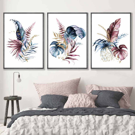 Ensemble de 3 Estampes Murales Florales pour Décoration Intérieure 4
