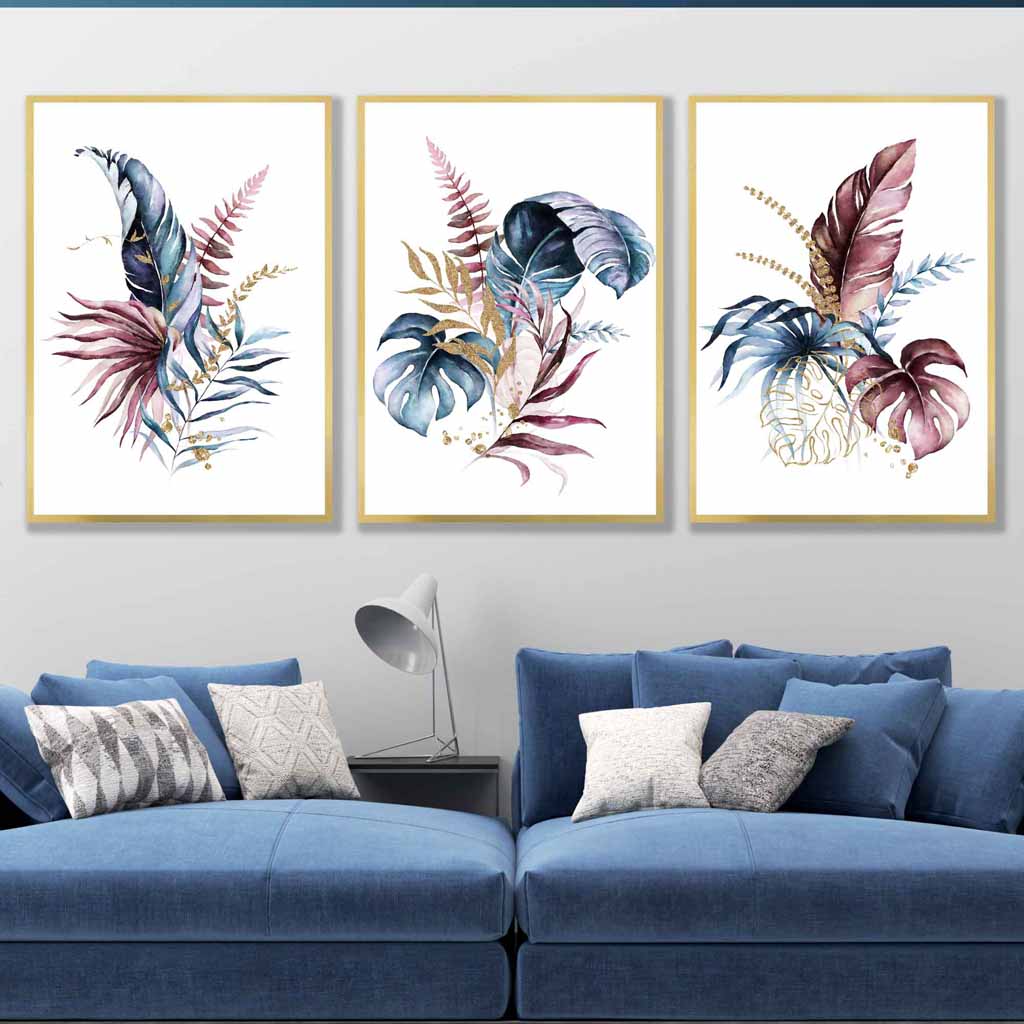 Ensemble de 3 Estampes Murales Florales pour Décoration Intérieure 5