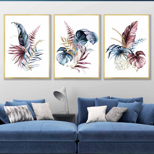 Ensemble de 3 Estampes Murales Florales pour Décoration Intérieure 5