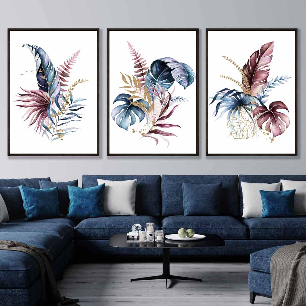 Ensemble de 3 Estampes Murales Florales pour Décoration Intérieure 6