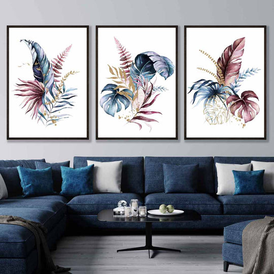 Ensemble de 3 Estampes Murales Florales pour Décoration Intérieure 6