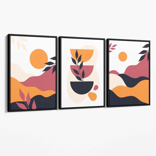 Ensemble de 3 Impressions Murales Boho Colorées 1