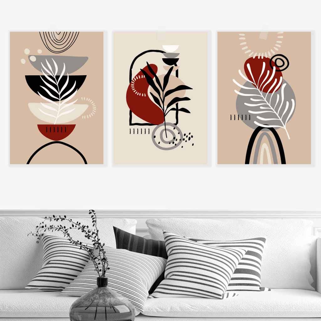Ensemble de 3 Impressions d'Art Mural Botanique Décoration Murale Bohème pour Intérieur 1