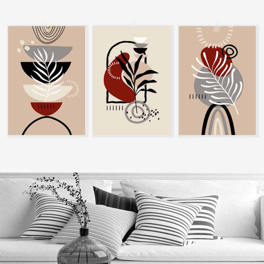 Ensemble de 3 Impressions d'Art Mural Botanique Décoration Murale Bohème pour Intérieur 1