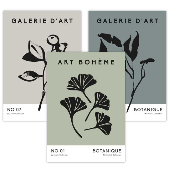 Ensemble de 3 Tirages d'Art Botanique Minimaliste 1