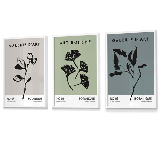 Ensemble de 3 Tirages d'Art Botanique Minimaliste 3