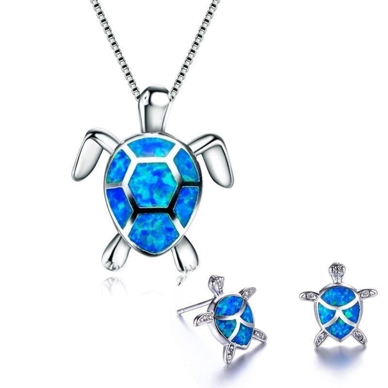 Ensemble de Bijoux Collier et Boucles d'Oreilles Tortue 2