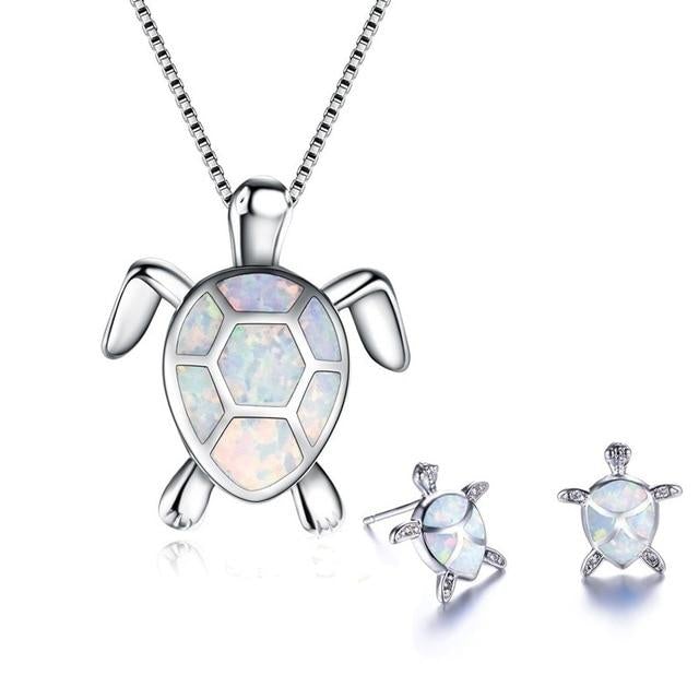 Ensemble de Bijoux Collier et Boucles d'Oreilles Tortue 3
