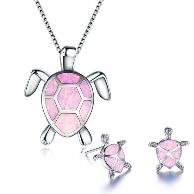 Ensemble de Bijoux Collier et Boucles d'Oreilles Tortue 4