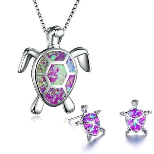 Ensemble de Bijoux Collier et Boucles d'Oreilles Tortue 6