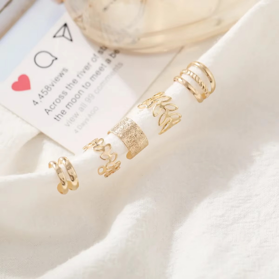 Ensemble de Boucles d'Oreilles Clips Femme Design Feuille 1