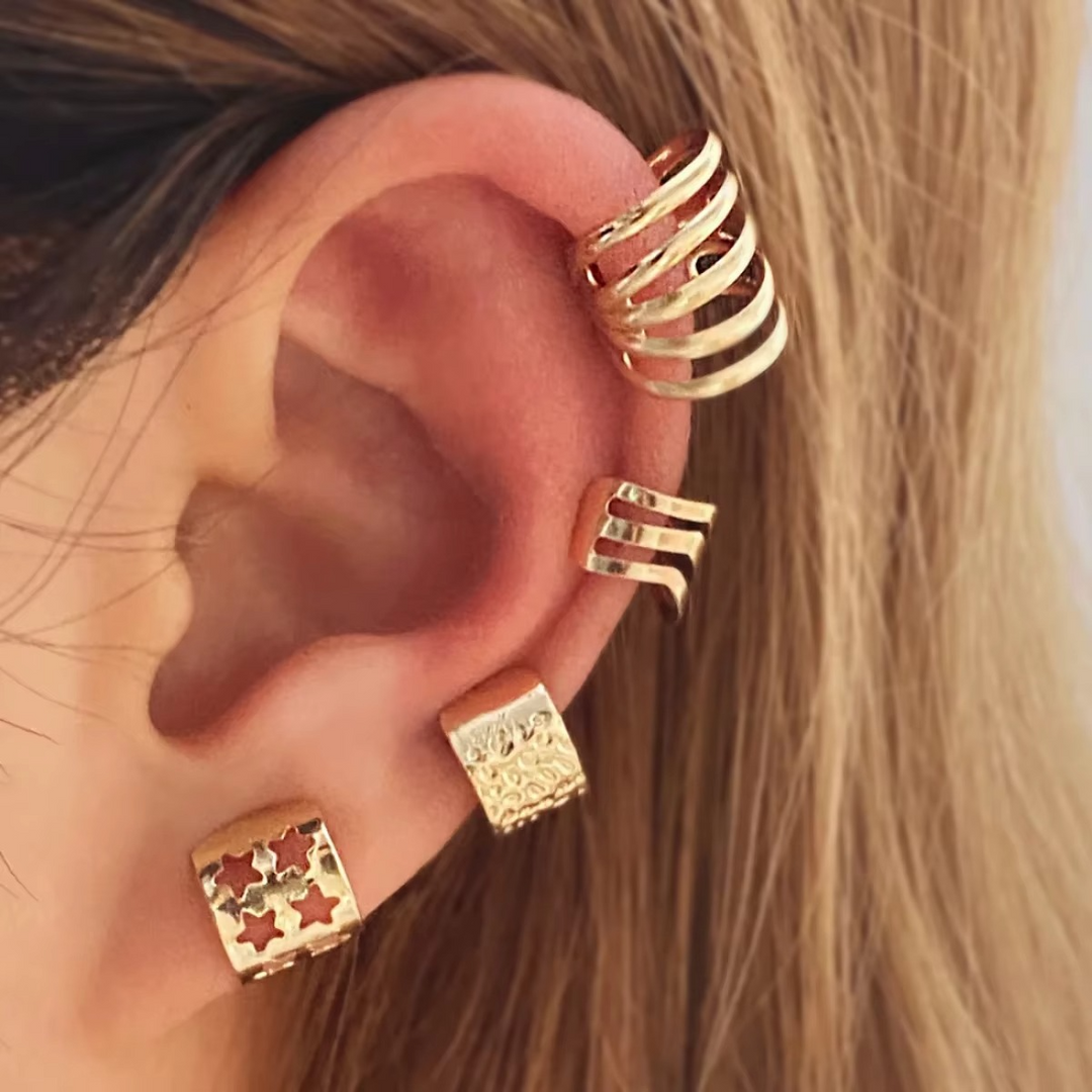 Ensemble de Boucles d'Oreilles Clips Femme Design Feuille 4
