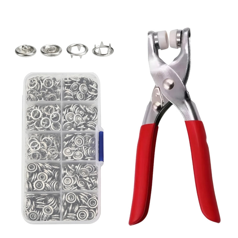 Ensemble de Boutons-pression Métalliques Pratiques 0