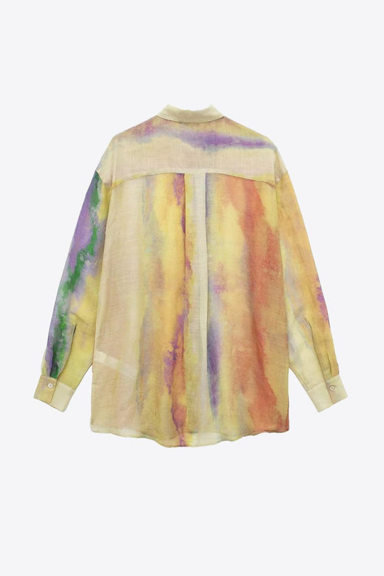 Ensemble de Chemise à Manches Longues Tie-Dye et Jupe Nouée 2