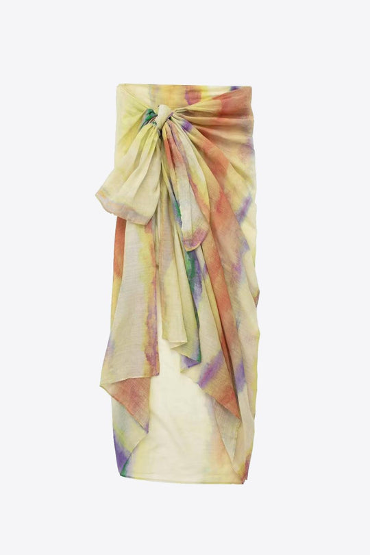 Ensemble de Chemise à Manches Longues Tie-Dye et Jupe Nouée 3