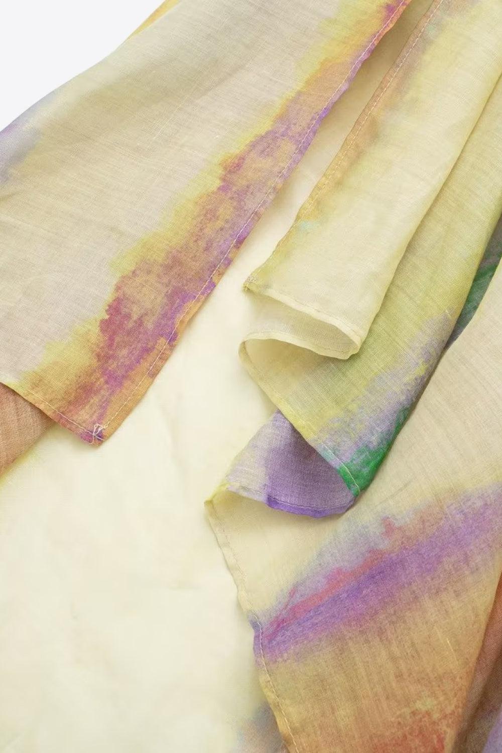Ensemble de Chemise à Manches Longues Tie-Dye et Jupe Nouée 5