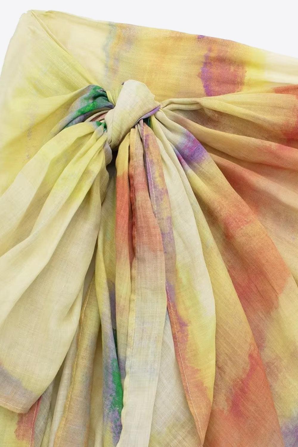 Ensemble de Chemise à Manches Longues Tie-Dye et Jupe Nouée 6