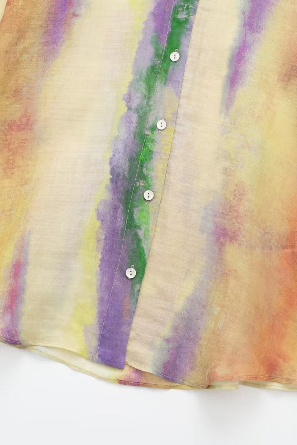 Ensemble de Chemise à Manches Longues Tie-Dye et Jupe Nouée 7