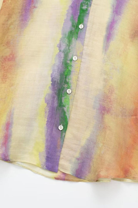 Ensemble de Chemise à Manches Longues Tie-Dye et Jupe Nouée 7