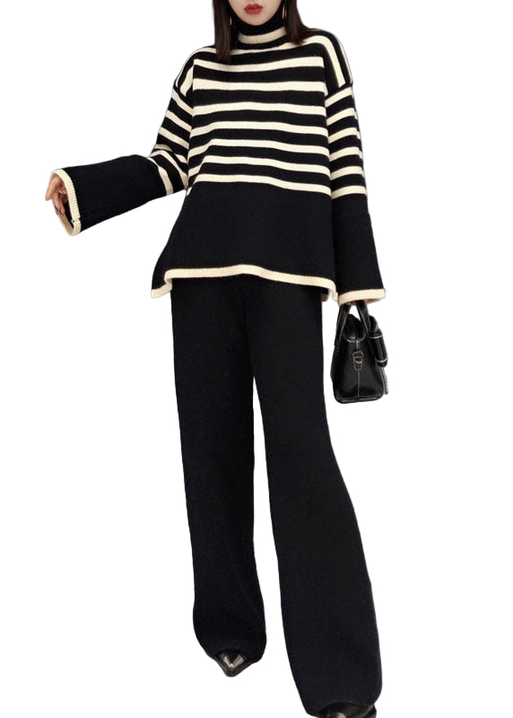 Ensemble de Costume Femme à Col Roulé Rayé 0