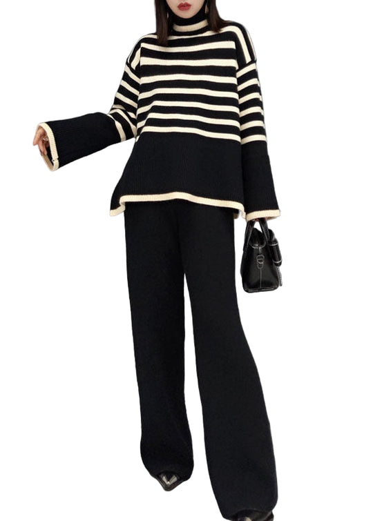 Ensemble de Costume Femme à Col Roulé Rayé 0