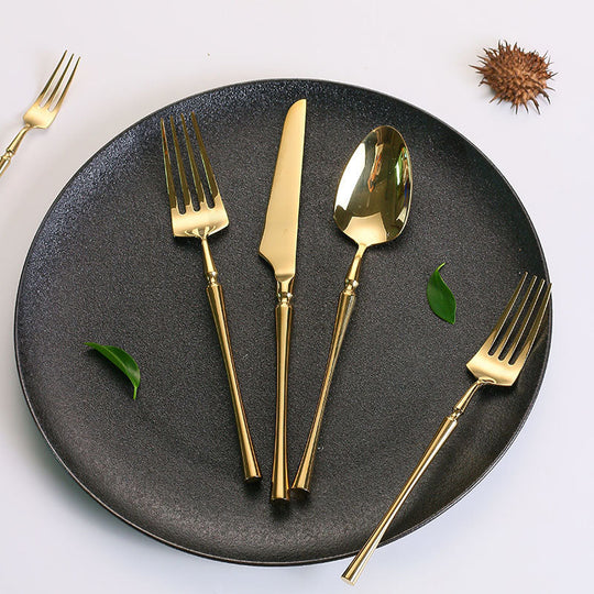 Ensemble de Couverts de Table 24 Pièces Moderne avec Couteaux de Table 6