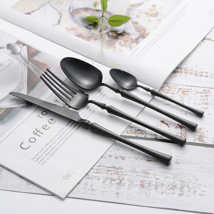 Ensemble de Couverts de Table 24 Pièces Moderne avec Couteaux de Table 8