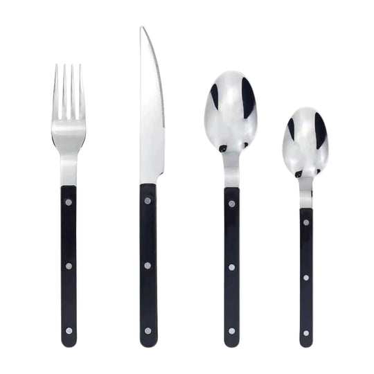 Ensemble de Couverts de Table 24 Pièces avec Couteaux de Table Élégants pour Repas Raffinés 0