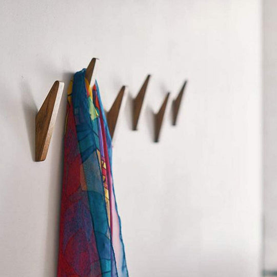 Ensemble de Crochets Muraux en Bois Scandinaves Minimalistes 1