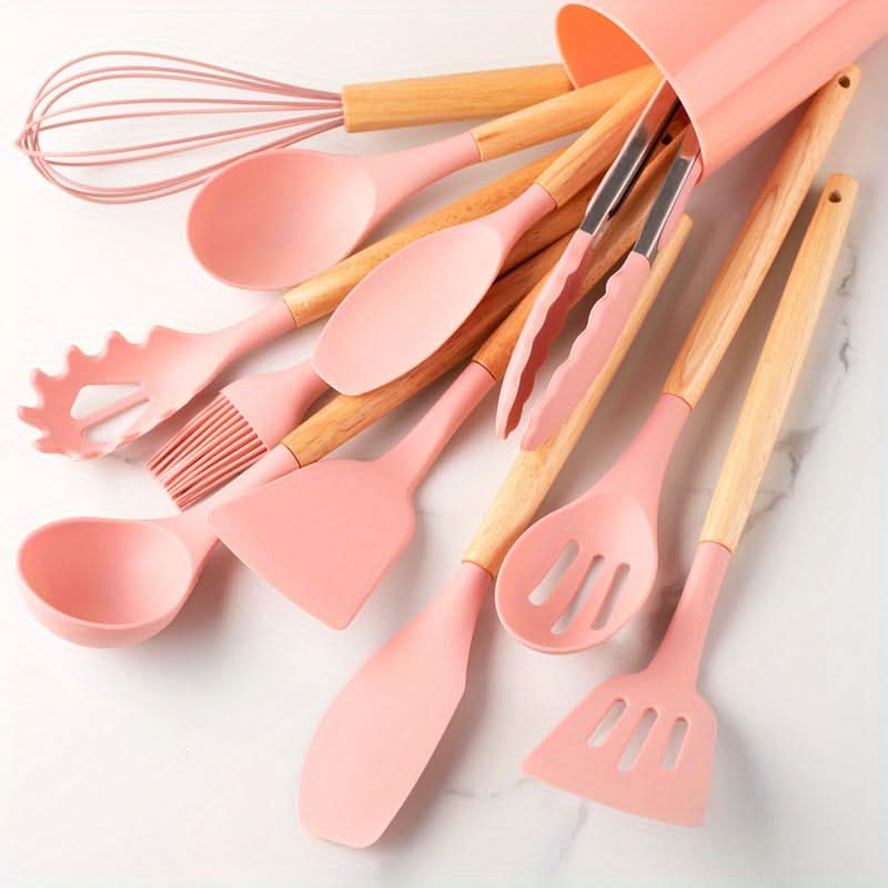 Ensemble de Cuisine 12 Pièces Ustensiles en Silicone Pratiques et Colorés 11