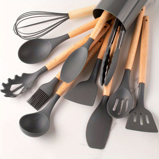 Ensemble de Cuisine 12 Pièces Ustensiles en Silicone Pratiques et Colorés 7