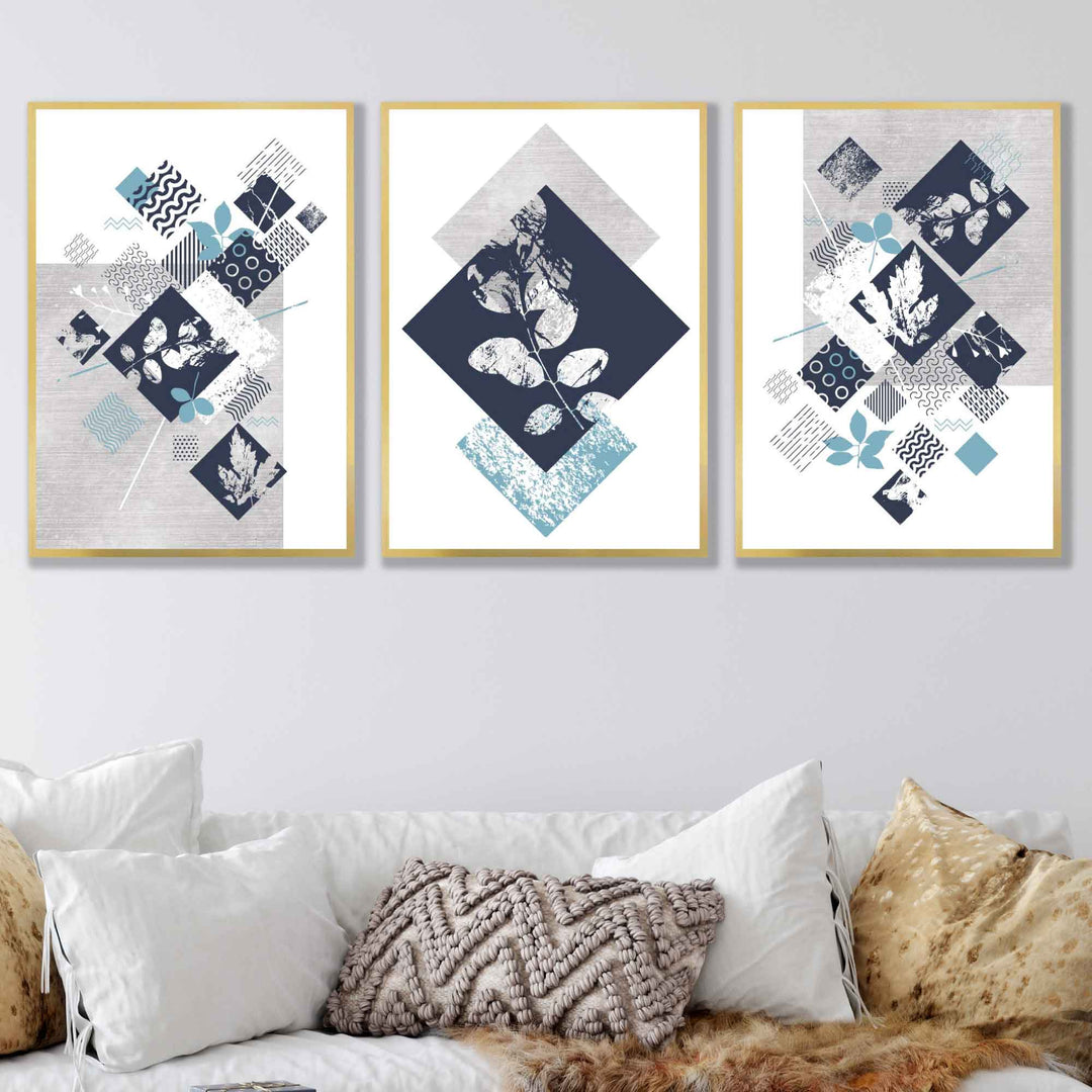 Ensemble de Décoration Murale Abstraite et Géométrique pour Intérieur 1
