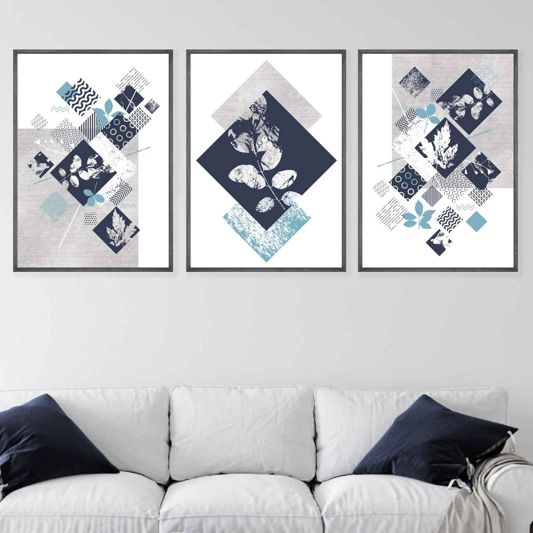 Ensemble de Décoration Murale Abstraite et Géométrique pour Intérieur 2