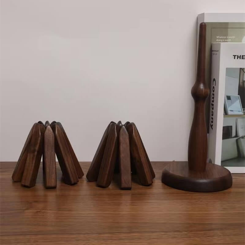 Ensemble de Dessous de Plat en Bois de Noyer Noir 4